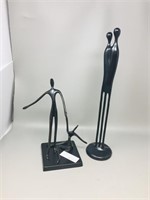 2 modern sculptures  11" & 17" tall