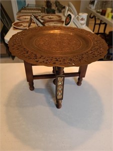 Vintage Moroccan Tea Stand w/ tray. Dining Room