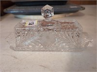 Crystal butter dish glassware