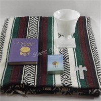 Medicine Cards, Aztec Wool Blanket, Milk Vase