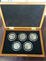Collection of 5 silver Morgan dollars