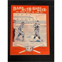 1928 Babe Ruth Sheet Music High Grade