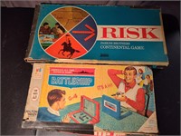 Vintage 1959 Risk & 1967 Battle Ship Games