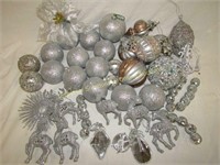 Glittery Silver Ornaments