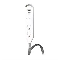 CyberPower 6ft 3-Outlet  USB-A 2.4A and USB-C