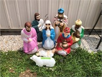 8 Pc. Blow mold Nativity Set