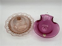 Pink Depression Old Colony Butter Dish - small