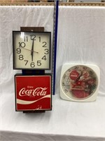Coca-Cola Adv. Clock, Working, Plastic Tabs
