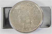 Money Clip with 1922 Silver Peace Dollar