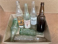 Vintage Glass Bottle Lot Coca Cola Tab Cola Beer