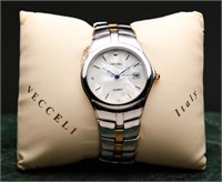 NOS Vecceli Italy Pearl Dial Men's Wristwatch