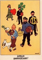 Carte festive Tintin n°4 (Années 60)