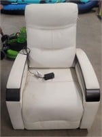 Canmore - Ivory Leather Power Recliner W/USB