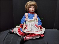 20" Raggedy Ann Sitting Porcelain Doll