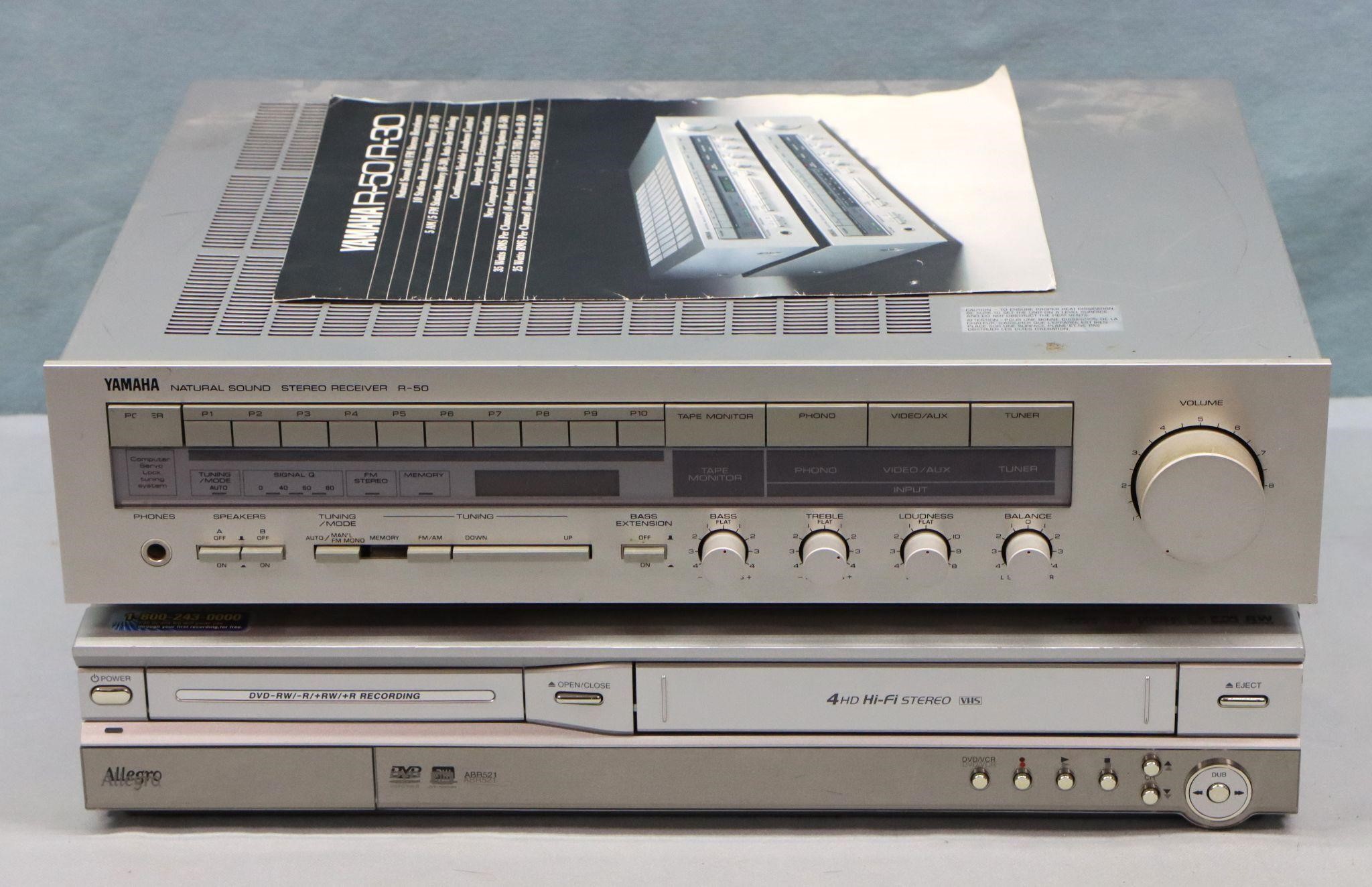 Yamaha Receiver + Allegro DVD/VHS Player