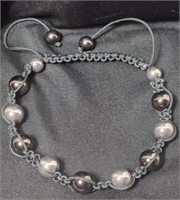 Stylish Beads & Rhinestone Bracelet By Inox