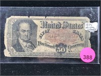 Fractional currency 50 cents 1875 hand signed