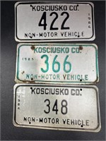 License plates, Non-Motor Vehicle Kosciusko County