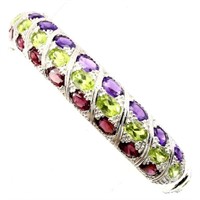 Natural Peridot Amethyst Rhodolite Garnet Bangle