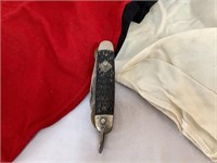 Boy Scout pocket knife and unmarked 1970’s scarves