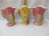 (3) Hull Novelty Swan vases