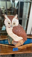 Ceramic owl statue 14”x20”H  approx.