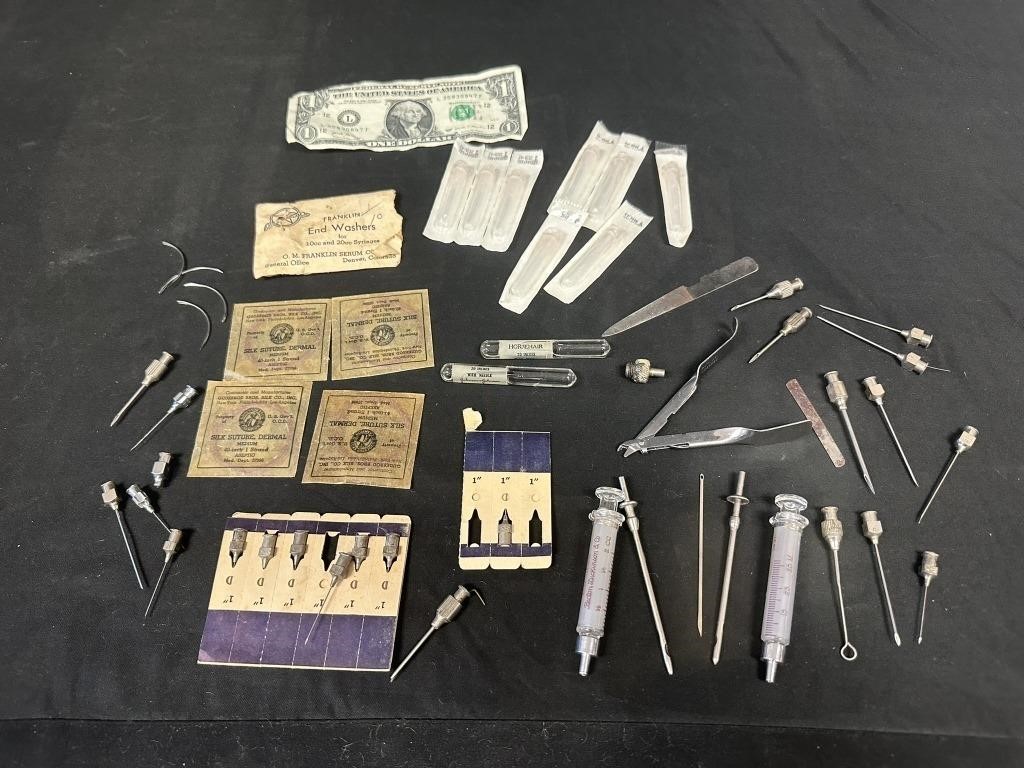 Old Sutures Medical Items Inc. Glass Syringes