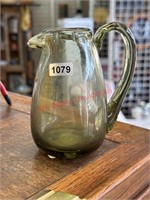 Small Green Glass Pitcher