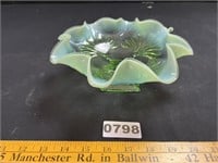 Jefferson Glass Shell & Dots Opalecent Bowl
