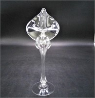 Blown Art Glass Jack in the Pulpit Stem Vase 10.75