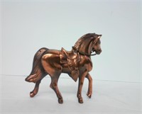 Vtg Cast Metal Hollow Horse Figure 4"tx4"L