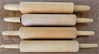 E - LOT OF 4 VINTAGE ROLLING PINS (L50)