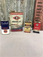 DX Marine, Household Oil; Skelly oil, Gulfoil cans
