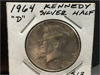 1964 UNCIRCULATED KENNEDY SILVER HALF DOLLAR