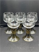 Roemer Crystal Glasses Flower Prunts Beehive Green