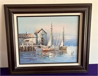 Framed Nautical Oil / Acrylic Painting