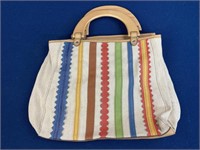Relic Handbag purse, canvas with stripes