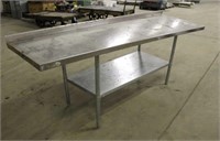 Stainless Steel Table, Approx 8FTx30"x37"
