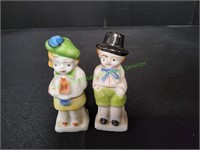 Vintage Ceramic Boy & Girl Salt & Pepper Shakers