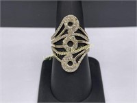 14K YELLOW GOLD DIAMOND FASHION RING