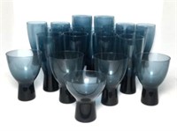 Blue Glasses with Pedestal Bases