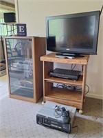 Flat Screen TV, VHS Players, Panasonic DVD Player