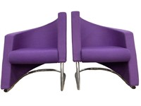 Set of Two Mobler Purple Lounge Chairs