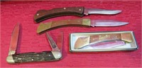 Knife Lot 3 Lock Blades & Sheffield Hunting Blades