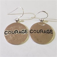 $200 Silver Courage Earrings