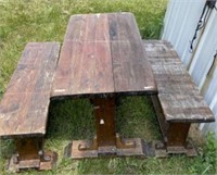 Vintage Lunch Table with 2 Benches