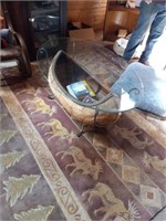 52in glass top canoe table