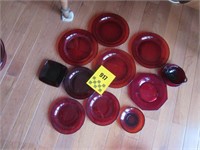 Assorted Pieces of Ruby Glass