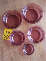 5 Matching Corning Bowls