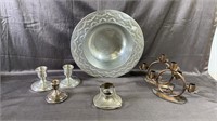 Weighted Sterling Candle Holder, Pewter And More